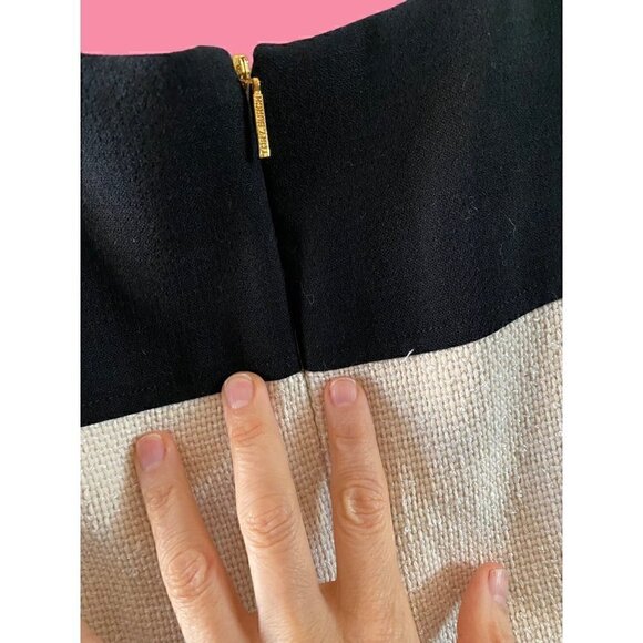 Tory Burch Tweed Wool Sheath Dress size 10 Black Off White Shift - Picture 10 of 14